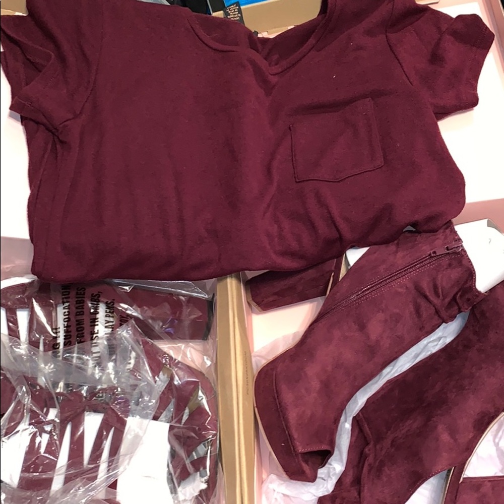 Two pairs of heels (Charlotte Russe) with shirt